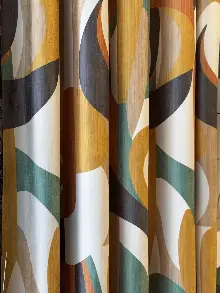 Modern Desenli Fon Perde İthal Kadife