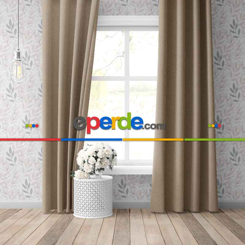 Blackout Karartma Tek Kanat Fon Perde Sütlü Kahve