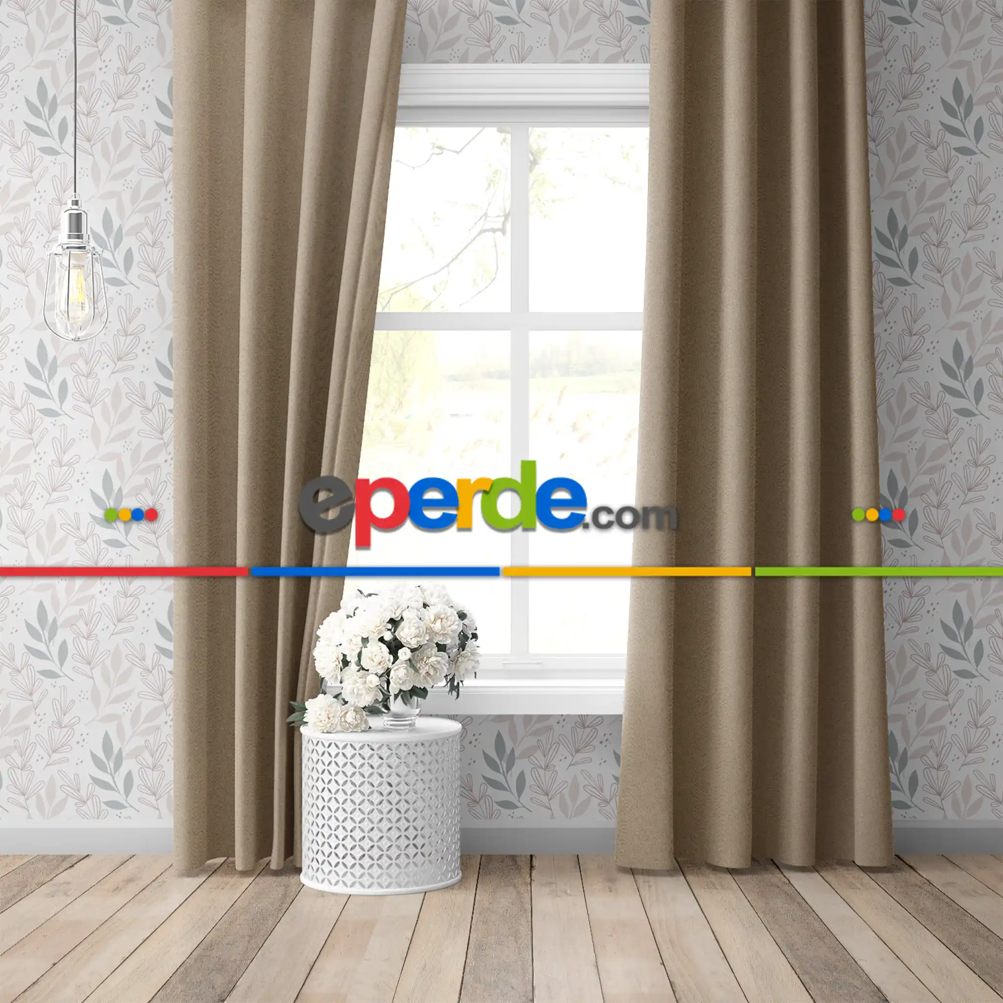 Blackout Karartma Tek Kanat Fon Perde Sütlü Kahve