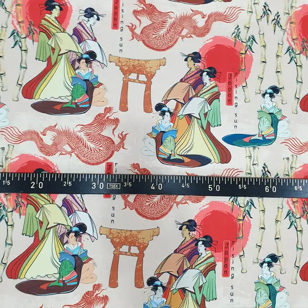 Japon Desenli Fon Perde Evm556 Kumaşı Kalındır Duck Bezi Değildir- Siyah-Kırmızı-Krem-Pembe-Turuncu-Açık Yeşil-Mavi Açık-Kahve