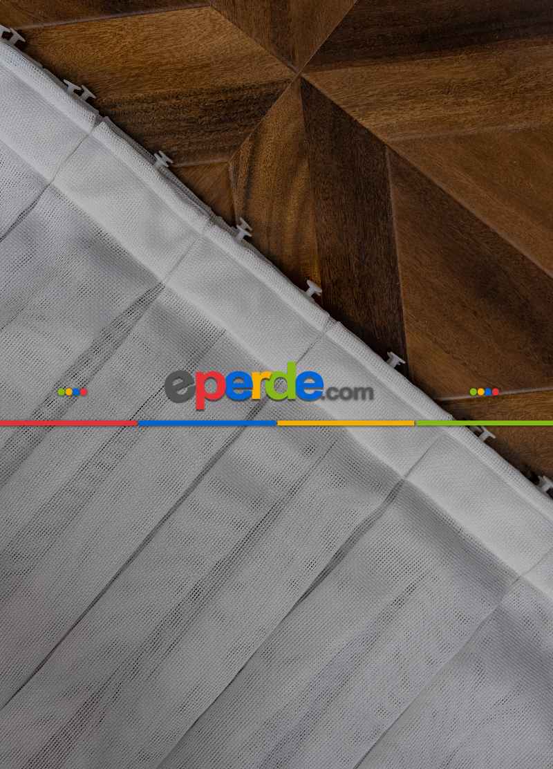 Ekru Renkli Kedi Tırmalamalarına Dayanaklı Tül Perde