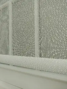 Jakar Örme Tül- Ekru Çiftli Sistem Dantel Desenli Perde- Ekru