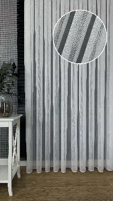 Yeni Sezon Vakko Bambu Dökümlü Düz Tül Perde