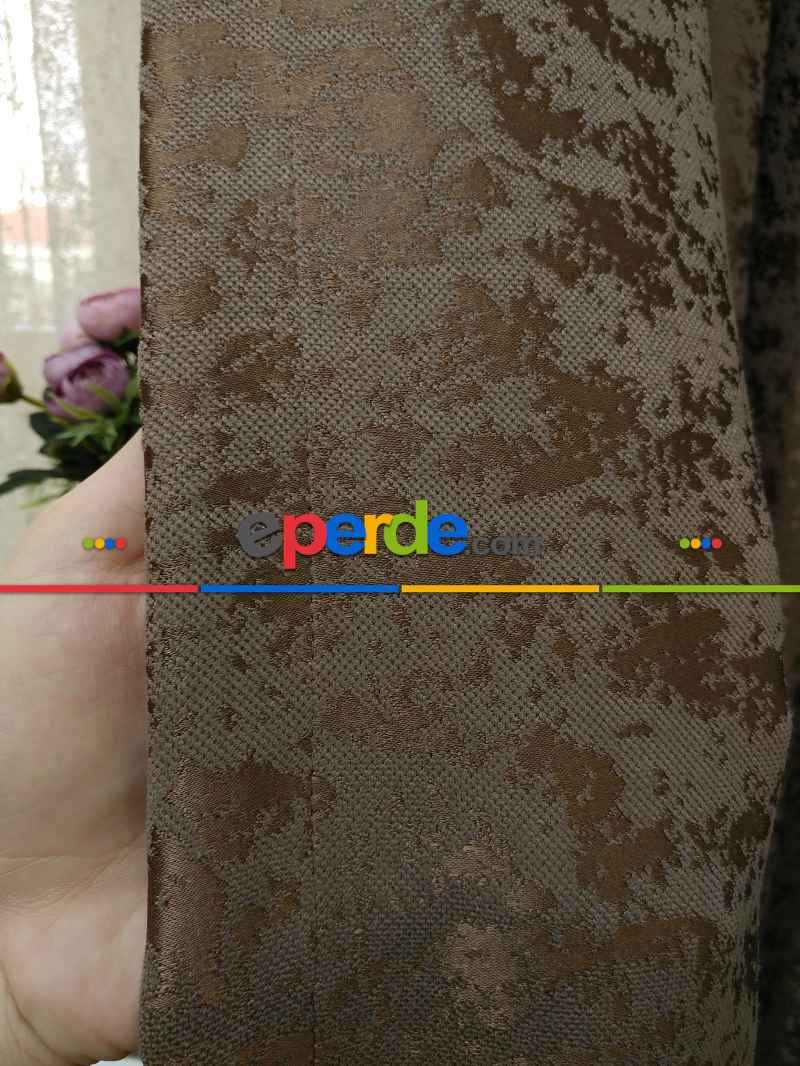 Açık Kahve Duz Jakar Fon Perde (150)- Kahve Açık