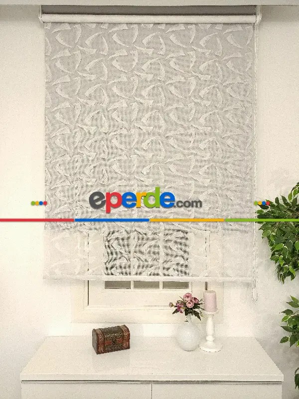 Çiftli Sistem Tül Stor Beyaz Örme Tül 2030- Beyaz