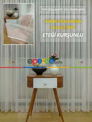 Ekru Dönergücü - Pırıltı Mat Zemin Düz Tül Perde 1.kalite (!!!şok Fiyat)