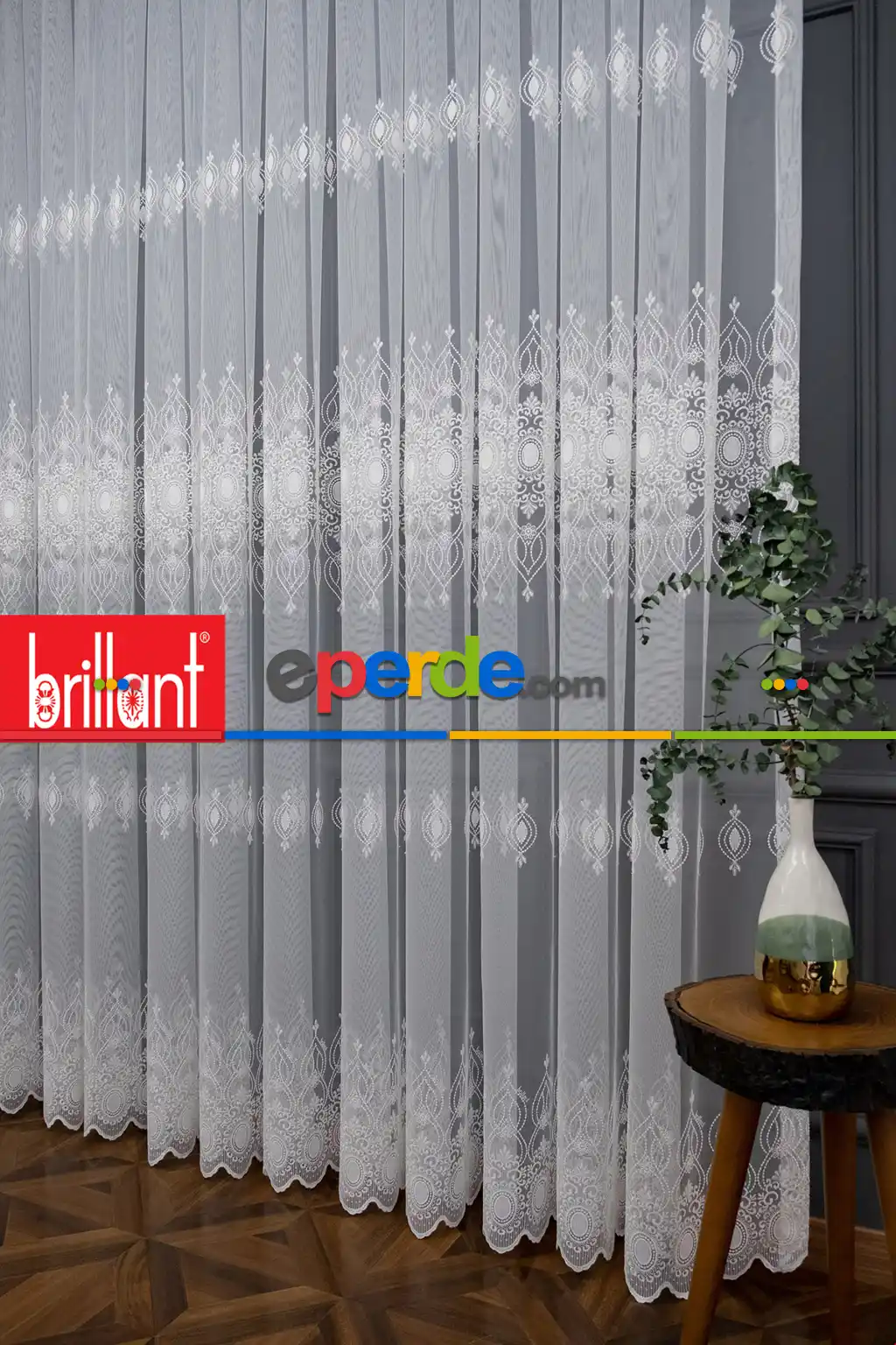 Brillant Güneş Desen Salon Tül Perdesi Tasarım Modern Tul