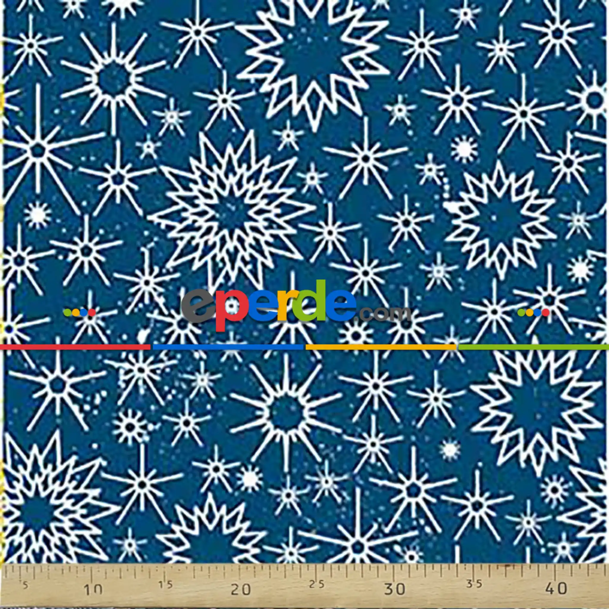 Yıldız Desenli Fon Perde Evm685-3 Kumaşı Kalındır Duck Bezi Değildir- Beyaz