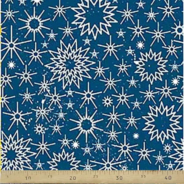 Yıldız Desenli Fon Perde Evm685-3 Kumaşı Kalındır Duck Bezi Değildir- Beyaz