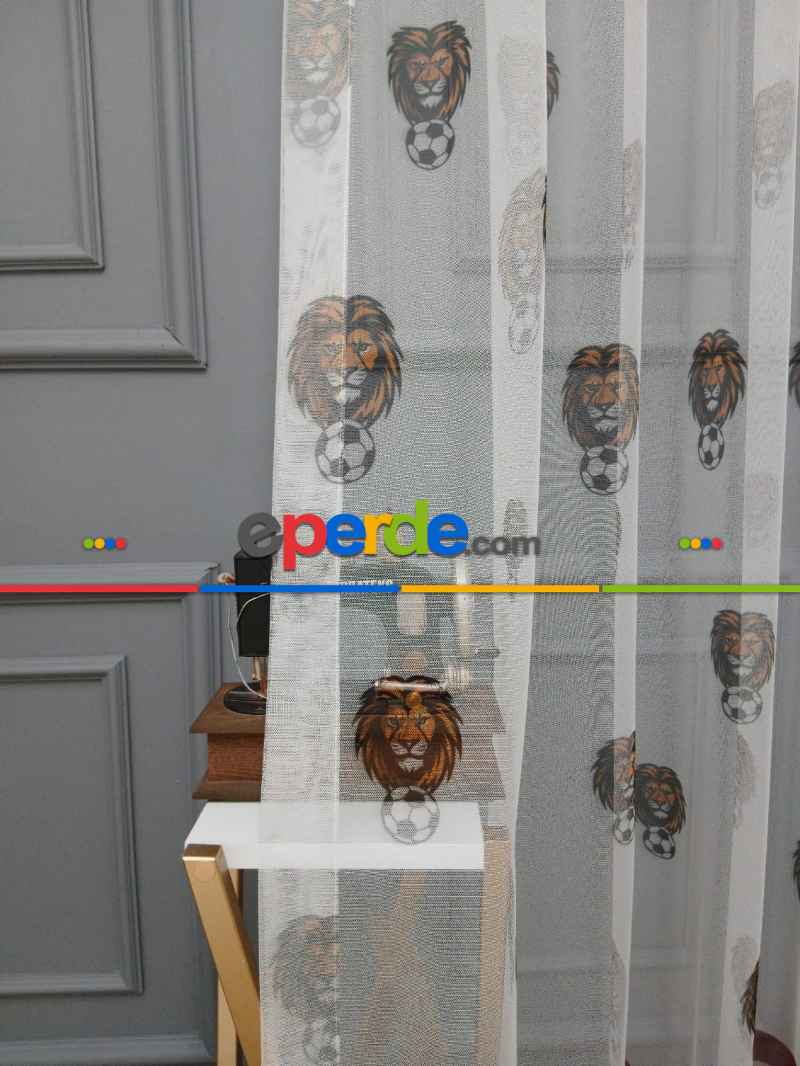 Gs Ultraslan Cimbom Taraftar Sarı Kırmızı Tül Perde