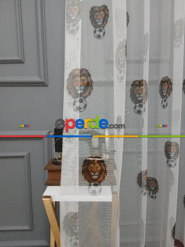 Gs Ultraslan Cimbom Taraftar Sarı Kırmızı Tül Perde