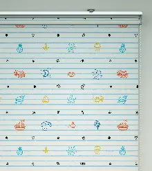 Bebek Odası - Denizci Desenli Baskılı Stor Perde- Çok Renkli