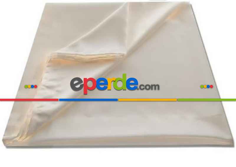 Beyaz Krem Uzun Saten Güneşlik 1. Kalite Fransız Camlar İçin