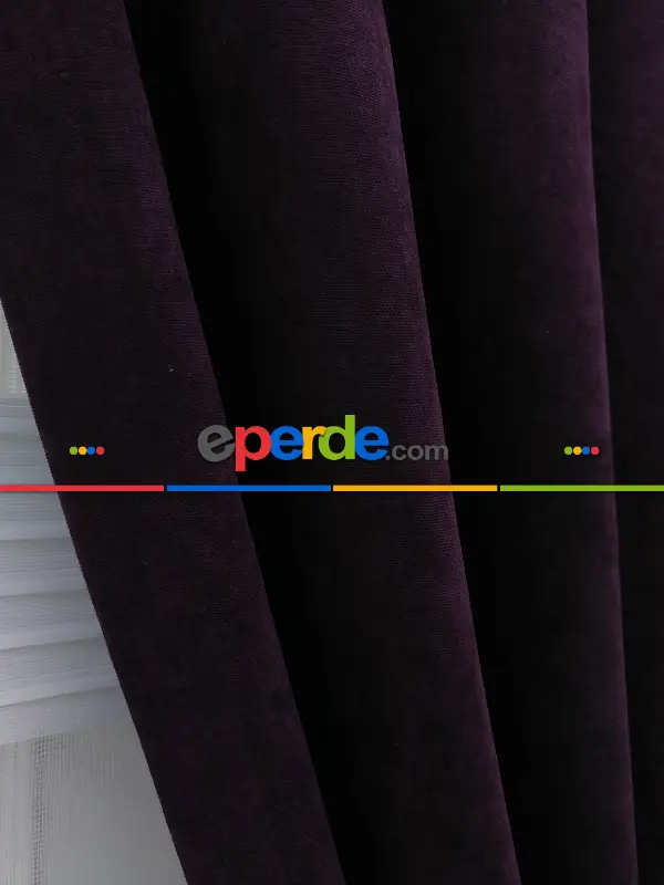 Mürdüm - Düz Fon Perde- Mürdüm