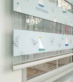 Çocuk Odası Zebra Perde - Gemi Desen Baskılı Zebra Perde- Çok Renkli