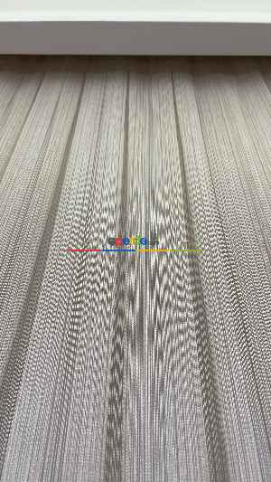 Hazır Ölçülü Çizgili Altın Gold Çelik Işıltılı Çizgili Tül Tasarım Perde