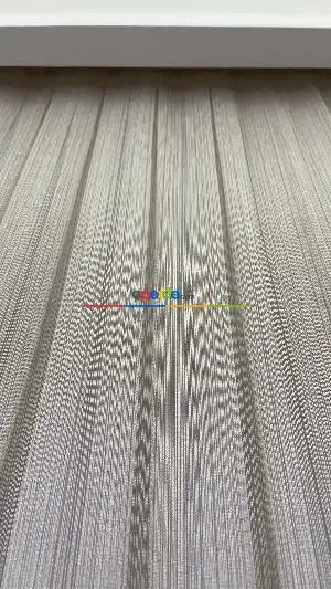 Hazır Ölçülü Çizgili Altın Gold Çelik Işıltılı Çizgili Tül Tasarım Perde