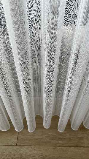 % 50 İndirimli Hazır Ölçü Düz Çizgili Tül - Ütü İstemez - Kurşunlu Tül