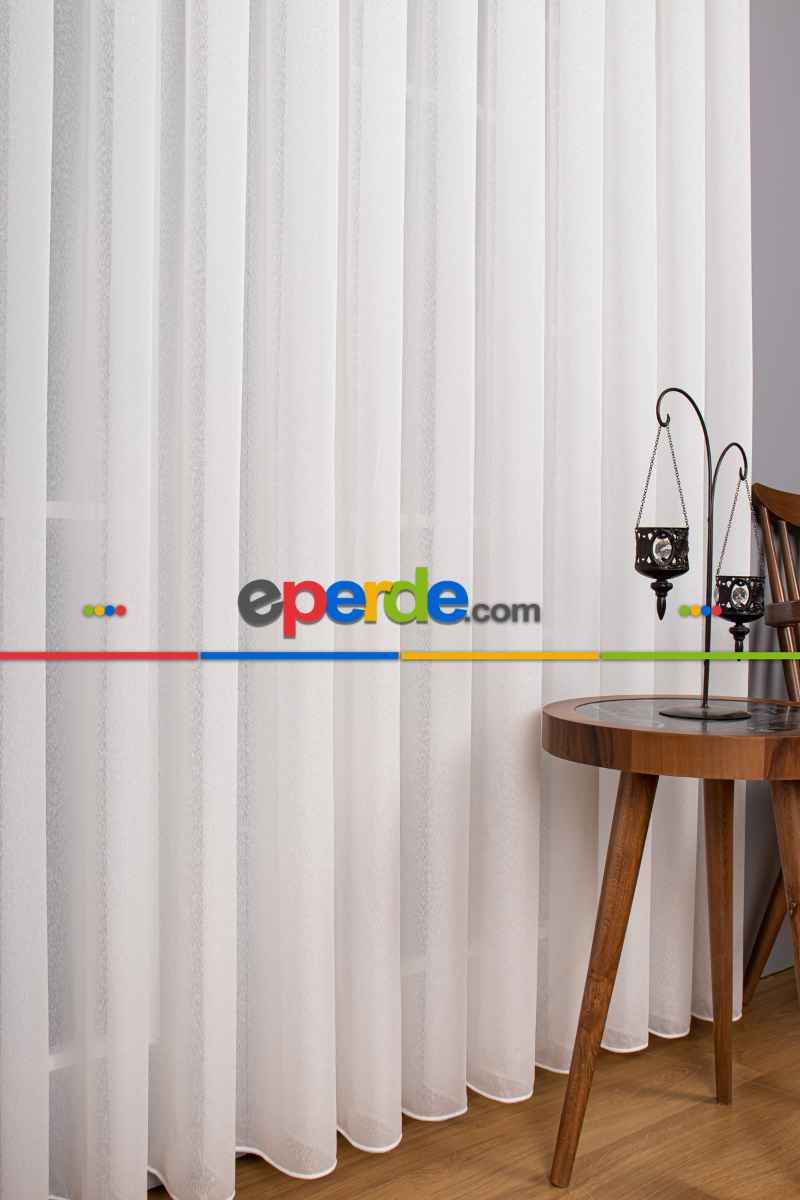 Buzlu Zemin Düz Tül- Ekru - Kurşunlu Tül