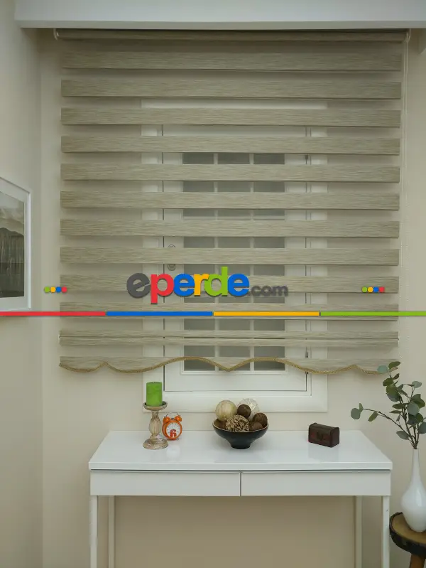 Salon Zebra Perde - Zebra Perde -bambu Zebra (eco Serisi )- Açık Vizon