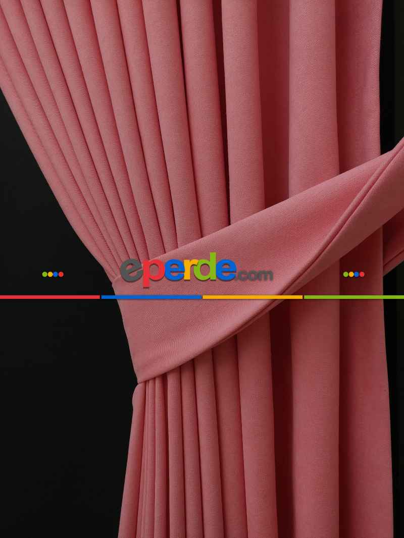 Düz Renk Dökümlü Fon Perde (150)- Somon