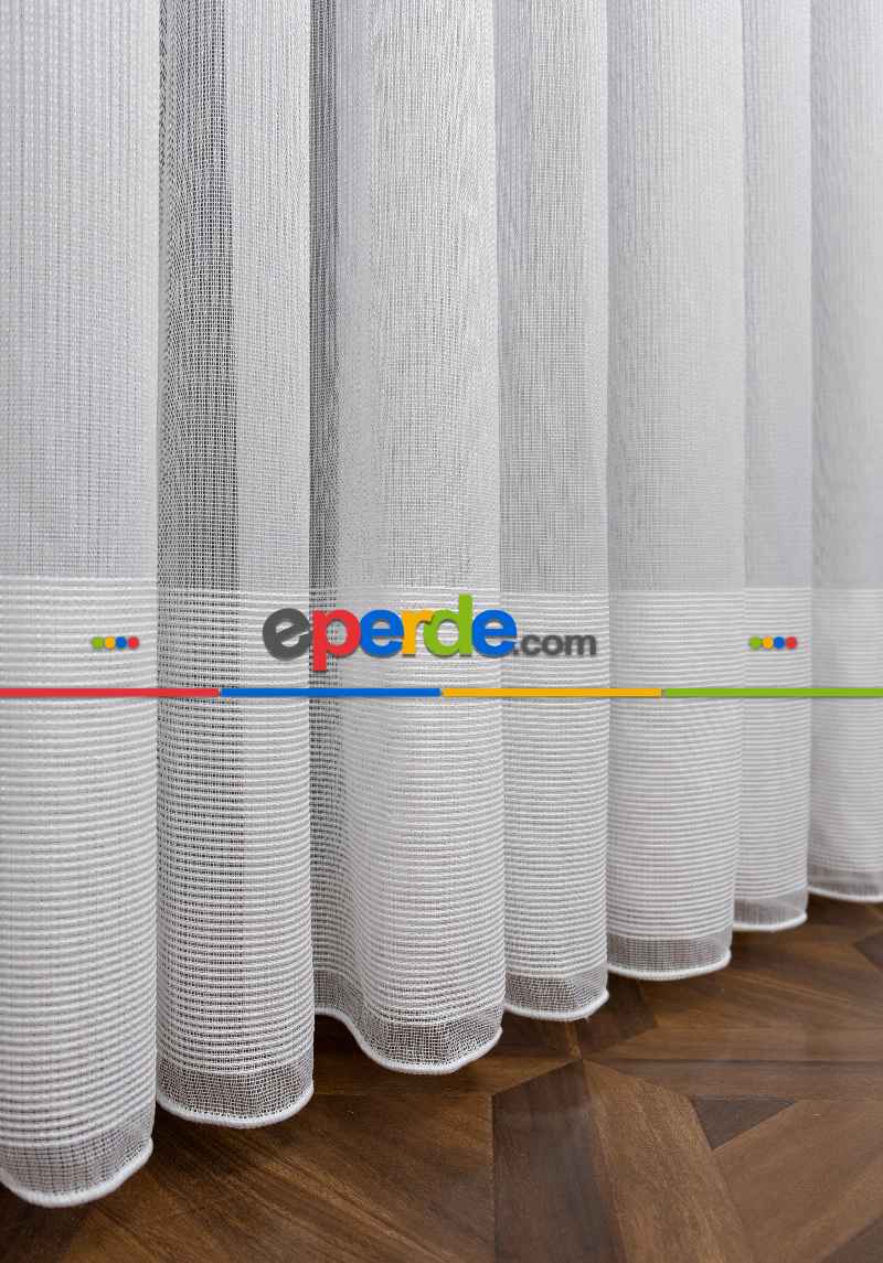 Yatak Odası - 2022 Etek Örme Bantlı Sugar Tül Perde 2165