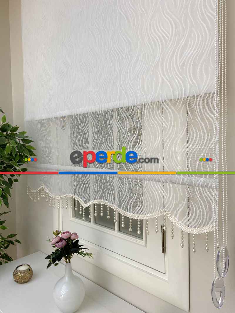 Tül Stor Perde -- Yeni Sezon !! Çiftli Sistem Tül Stor Perde Ve Stor Perde- Ekru