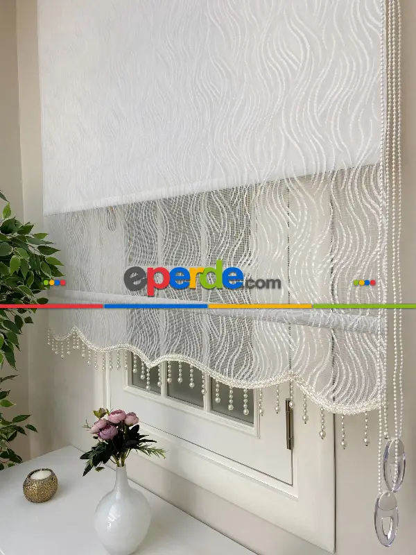 Tül Stor Perde -- Yeni Sezon !! Çiftli Sistem Tül Stor Perde Ve Stor Perde- Ekru