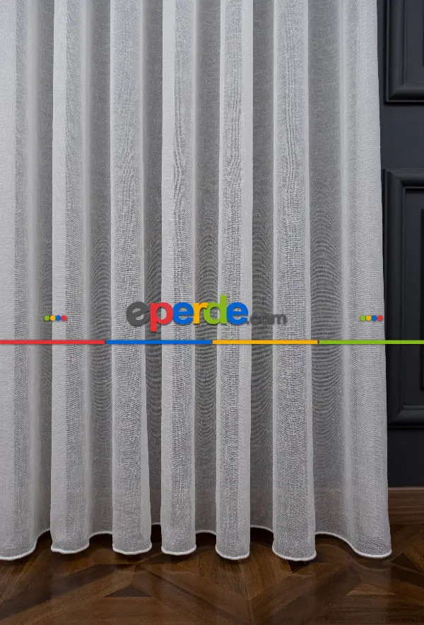 Yatak Odası - Keten Tül Ütü İstemez Dökümlü Tül - İtinalı Dikiş - S Pile