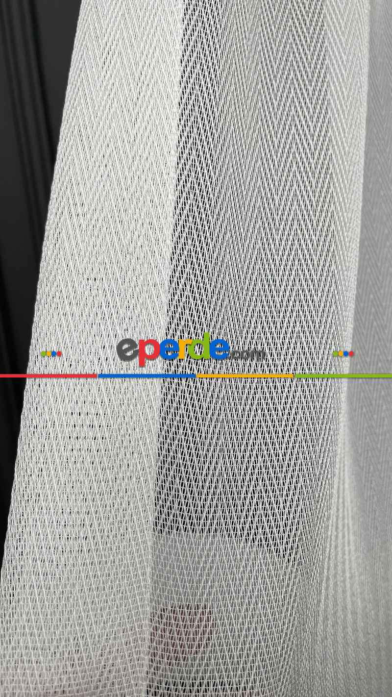 Salon - Premium Kalite Trend Perde Modelleri 2025 -çavuş Desen Enine Kumaş Bantlı Dokuma Tül Perde 04