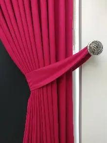 Düz Renk Dökümlü Fon Perde (150)- Fuşya