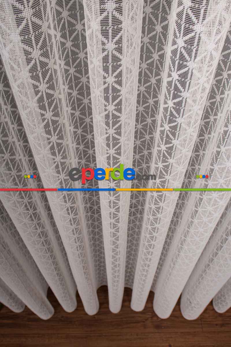 Mutfak Karo Desen Örme Tül Perde 1139