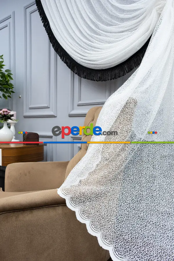 Mutfak - Empoli Örme Kruvaze Tül Perde- Ekru