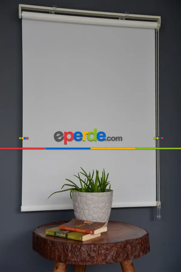Salon Stor - Halim Perdesan Pl-02 Ekru Renk Polyester Thin Mat Stor Perde