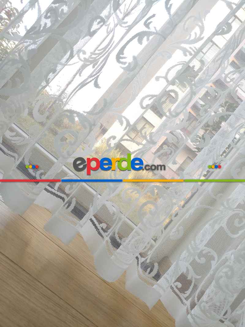 Oturma Odası - Kruvaze Tül Perde - Saçak Opsiyonel - Örme Zemin- Ekru