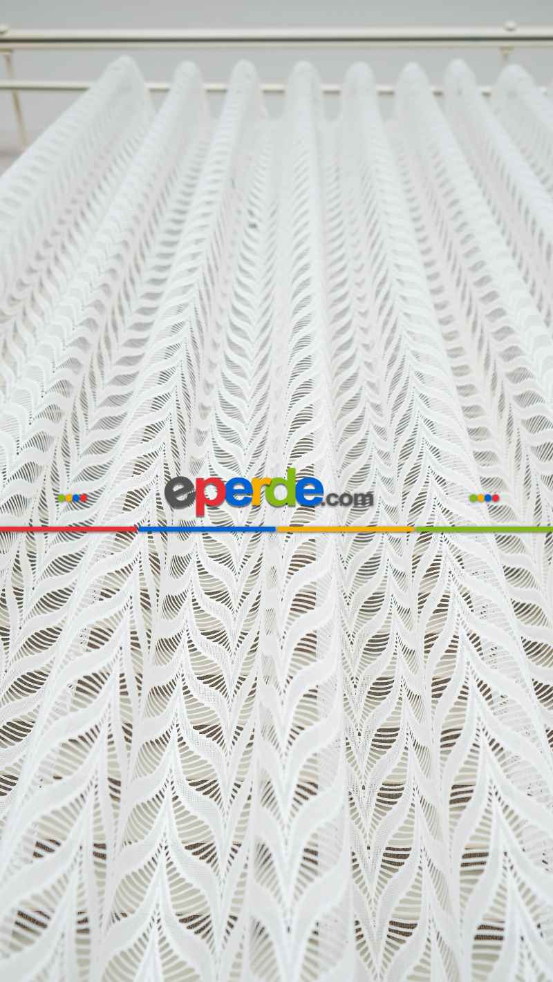 Ekru Nakışlı Tül Perde, Ağır Gramajlı Premium Seri, 7 Renk