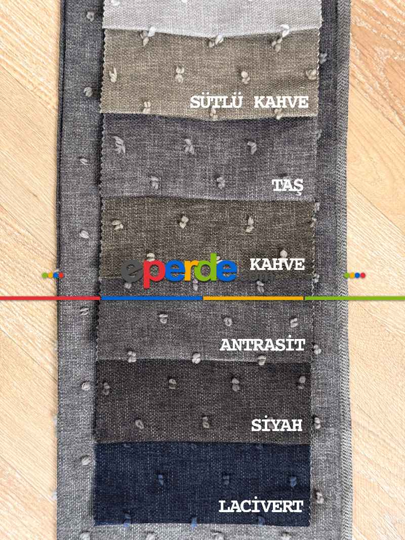 Yatak Odası - 11 Farklı Renk Ponponlu Keten Fon Perde