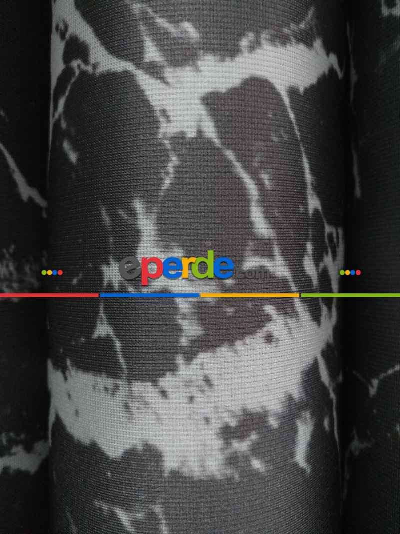 Lens Akıllı Dikey Tül Perde Mermer-22- Çok Renkli 2