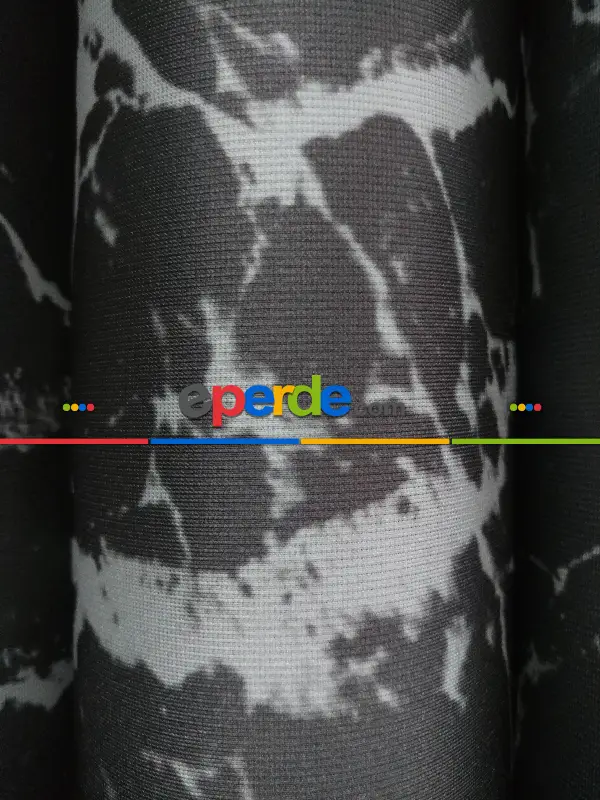 Lens Akıllı Dikey Tül Perde Mermer-22- Çok Renkli 2