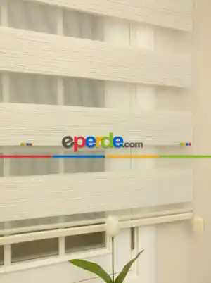 Yatak Odası - Plise Zebra Perde - Ekru