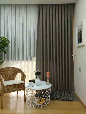 Keten Koyu Gri Düz Fon Perde- Antrasit