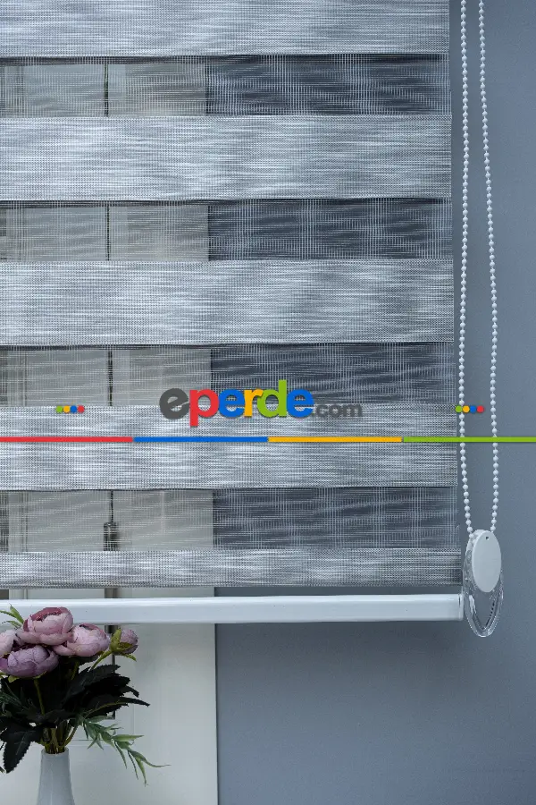 Gri Bambu Zebra Perde Orjinal Zebraperde Gri Renk Zebra Perde- Gri-füme-antrasit