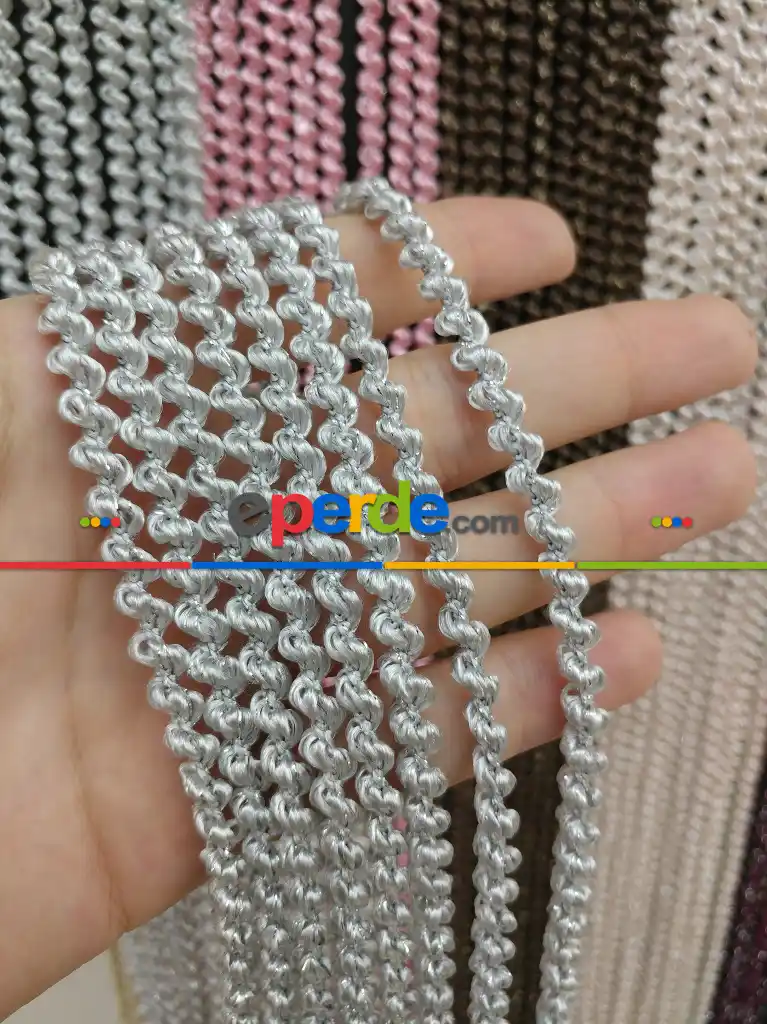 Gri Rengi İp Perde Bukle Serisi- Gri-füme-antrasit-gümüş