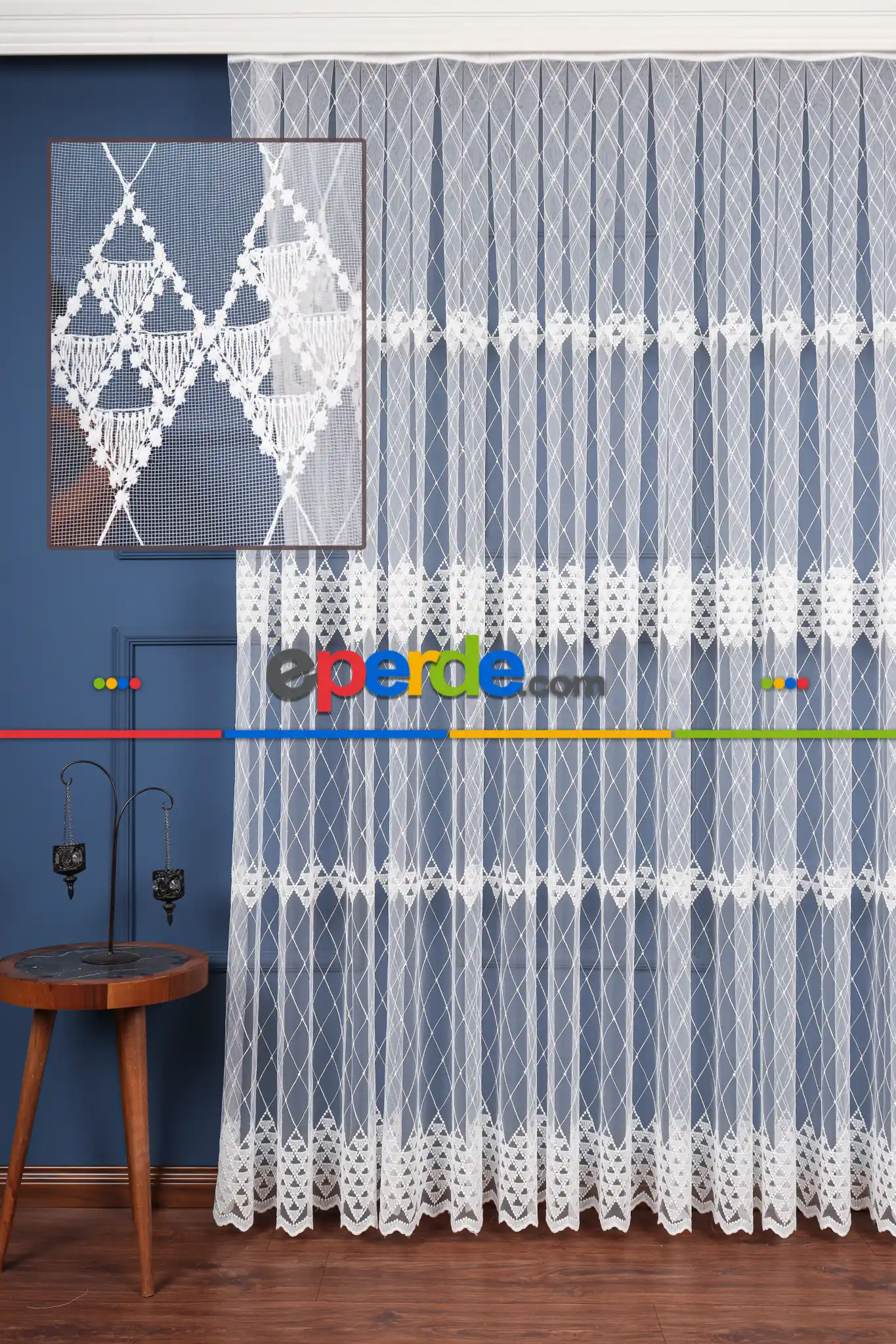 Salon Tül Modelleri - Brode İşlemeli Tül Perde Özel Seri 1117