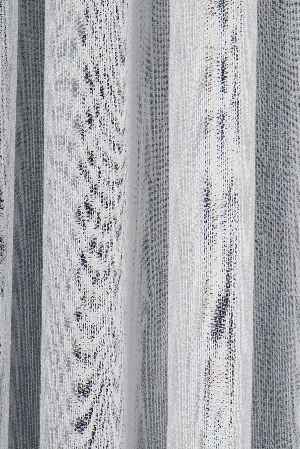 Yeni Sezon Çizgili Ekru Keten Görünümlü Tül Perde