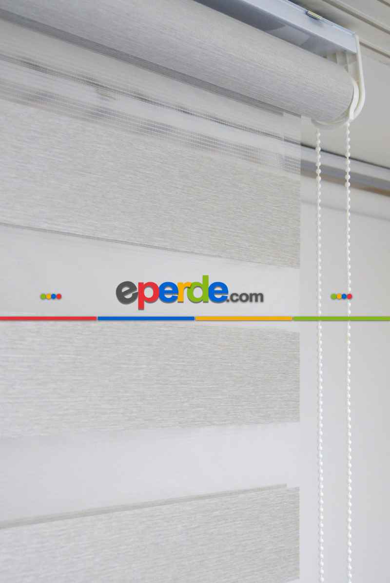 Mutfak - Gri Düz Zebra Zebra Perde- Gri-füme-antrasit