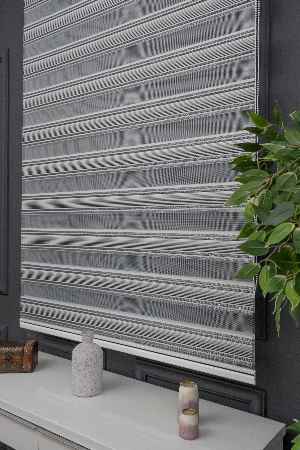 Zebra Perde - Yarım Pilise - Gümüş Simli Renk Geçişli Zebra Perde