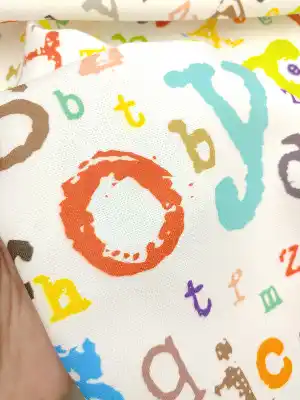 Harf Desen Çocuk Kumaşı - Metre İle Satış - Dikişsiz Kumaş- Çok Renkli 3