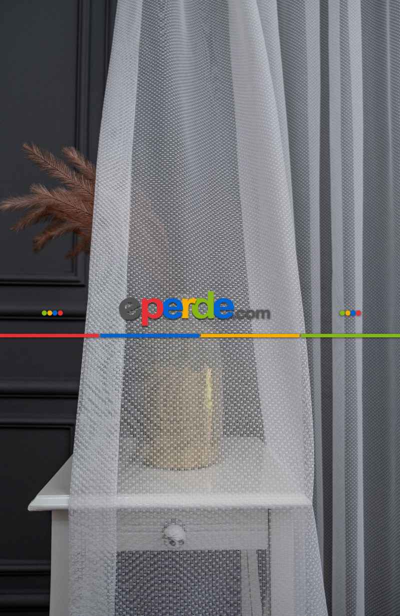 Taç Benekli Tül Kırışmaz Ütü İstemez Tasarım Model Tül