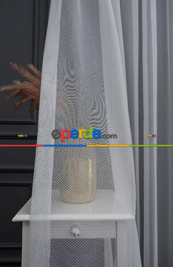 Taç Benekli Tül Kırışmaz Ütü İstemez Tasarım Model Tül